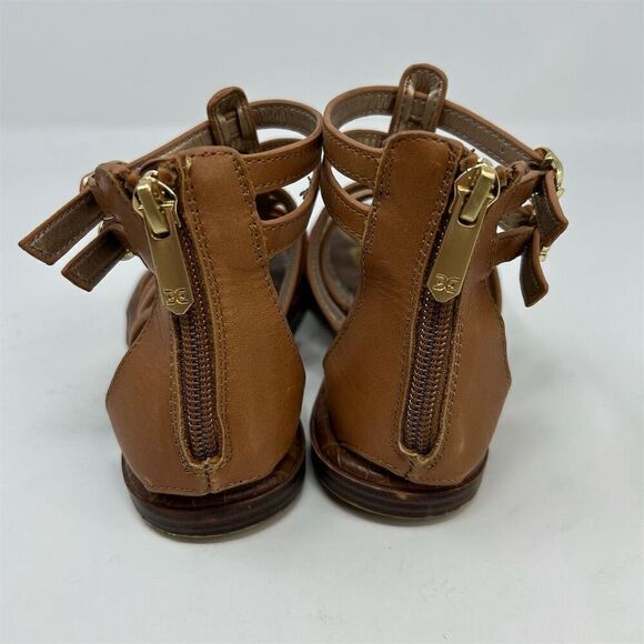 Sam Edelman Girls' Ginnie Gladiator Sandals Brown Leather Size 1 Casual Flat - Picture 9 of 10